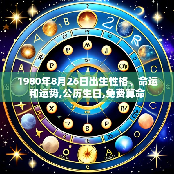 1980年8月26日出生性格、命运和运势,公历生日,免费算命