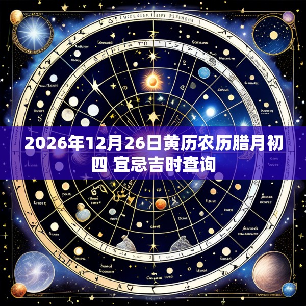 2026年12月26日黄历农历腊月初四 宜忌吉时查询