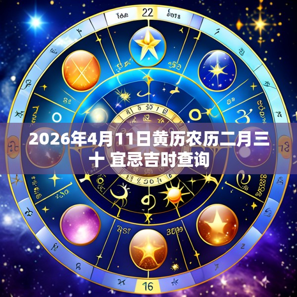 2026年4月11日黄历农历二月三十 宜忌吉时查询