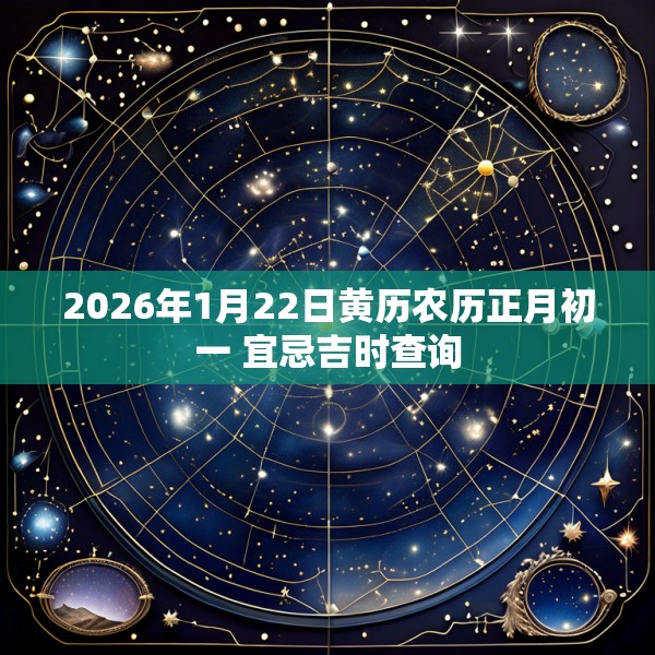 2026年1月22日黄历农历正月初一 宜忌吉时查询