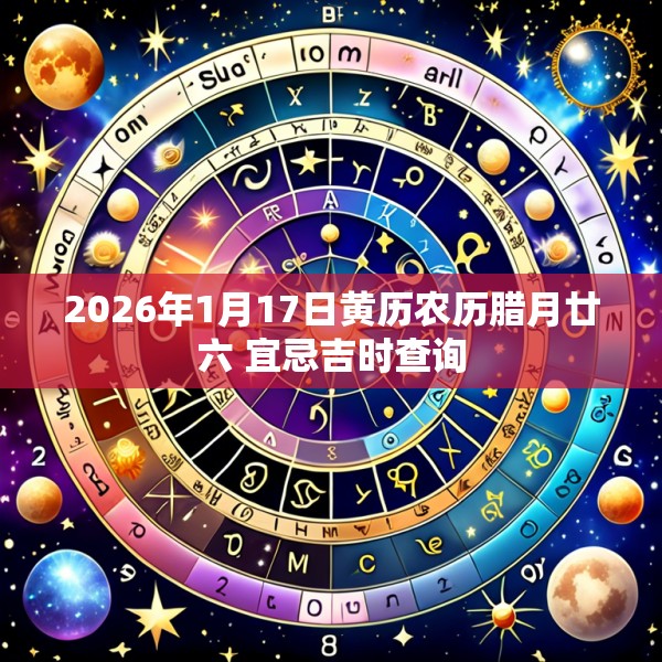 2026年1月17日黄历农历腊月廿六 宜忌吉时查询