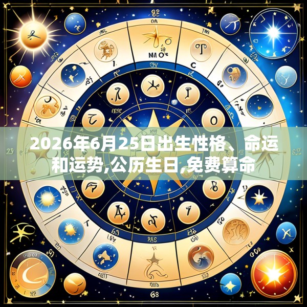 2026年6月25日出生性格、命运和运势,公历生日,免费算命