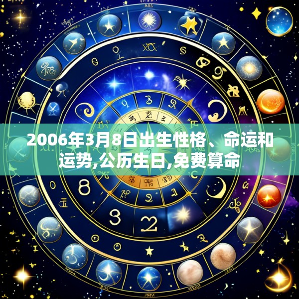 2006年3月8日出生性格、命运和运势,公历生日,免费算命