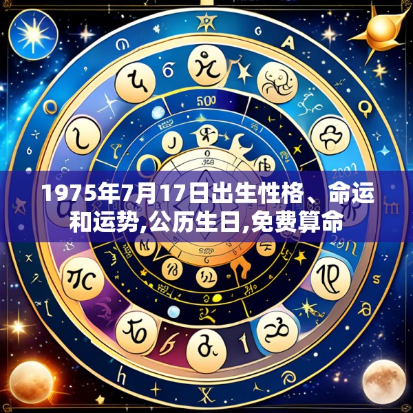 1975年7月17日出生性格、命运和运势,公历生日,免费算命