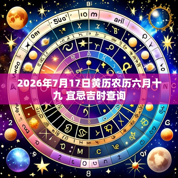 2026年7月17日黄历农历六月十九 宜忌吉时查询