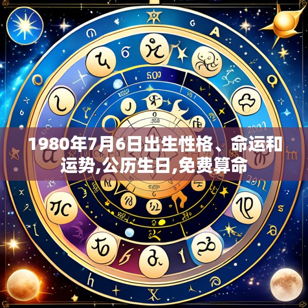 1980年7月6日出生性格、命运和运势,公历生日,免费算命