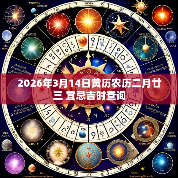 2026年3月14日黄历农历二月廿三 宜忌吉时查询