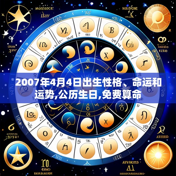 2007年4月4日出生性格、命运和运势,公历生日,免费算命