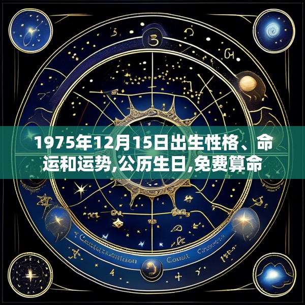 1975年12月15日出生性格、命运和运势,公历生日,免费算命