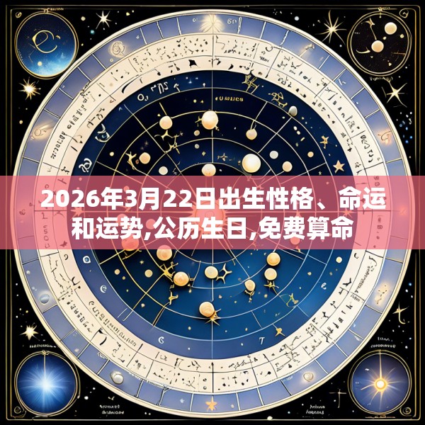 2026年3月22日出生性格、命运和运势,公历生日,免费算命