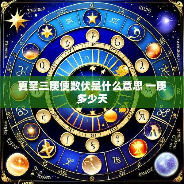 夏至三庚便数伏是什么意思 一庚多少天