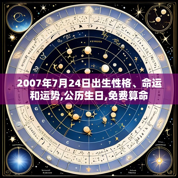 2007年7月24日出生性格、命运和运势,公历生日,免费算命