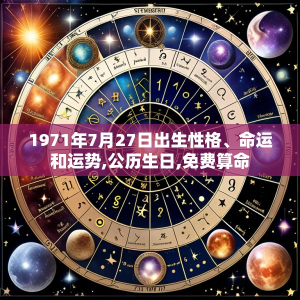 1971年7月27日出生性格、命运和运势,公历生日,免费算命