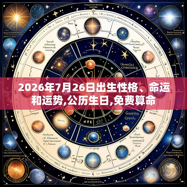 2026年7月26日出生性格、命运和运势,公历生日,免费算命