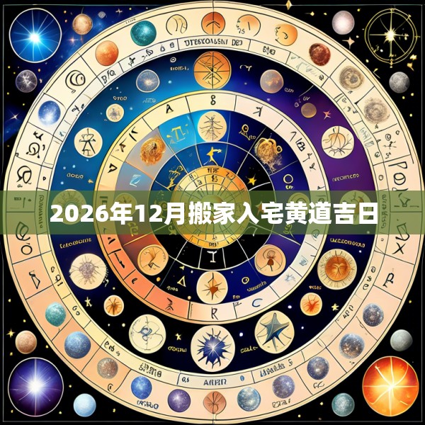 2026年12月搬家入宅黄道吉日
