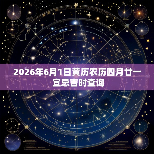 2026年6月1日黄历农历四月廿一 宜忌吉时查询