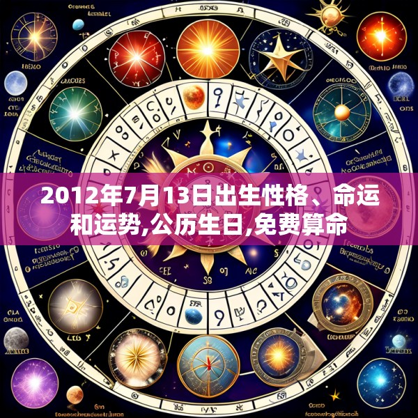2012年7月13日出生性格、命运和运势,公历生日,免费算命