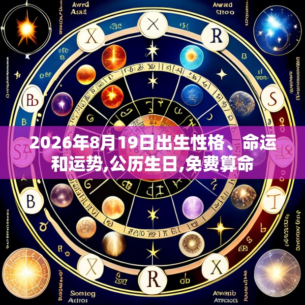 2026年8月19日出生性格、命运和运势,公历生日,免费算命