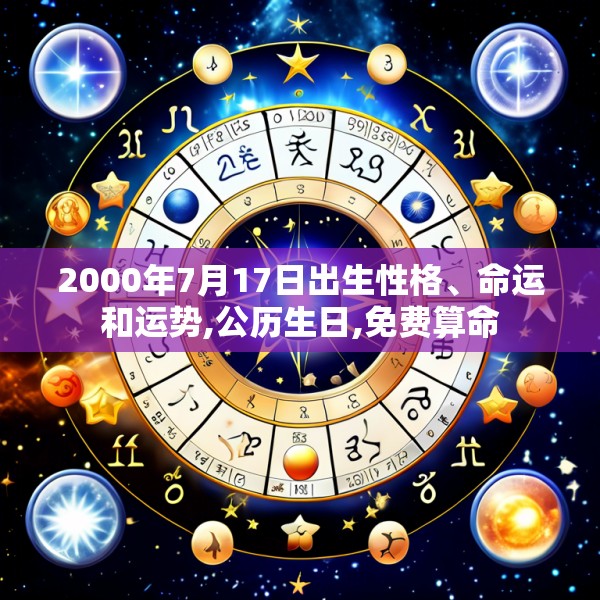 2000年7月17日出生性格、命运和运势,公历生日,免费算命