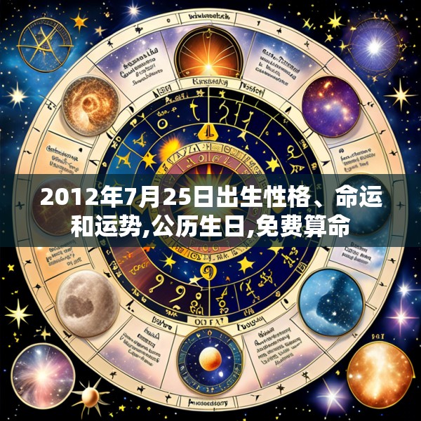 2012年7月25日出生性格、命运和运势,公历生日,免费算命