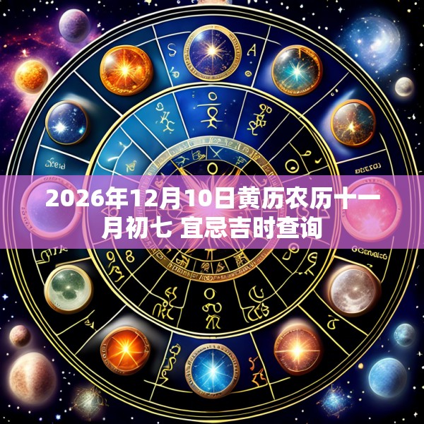 2026年12月10日黄历农历十一月初七 宜忌吉时查询