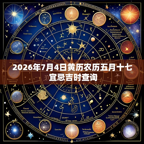 2026年7月4日黄历农历五月十七 宜忌吉时查询