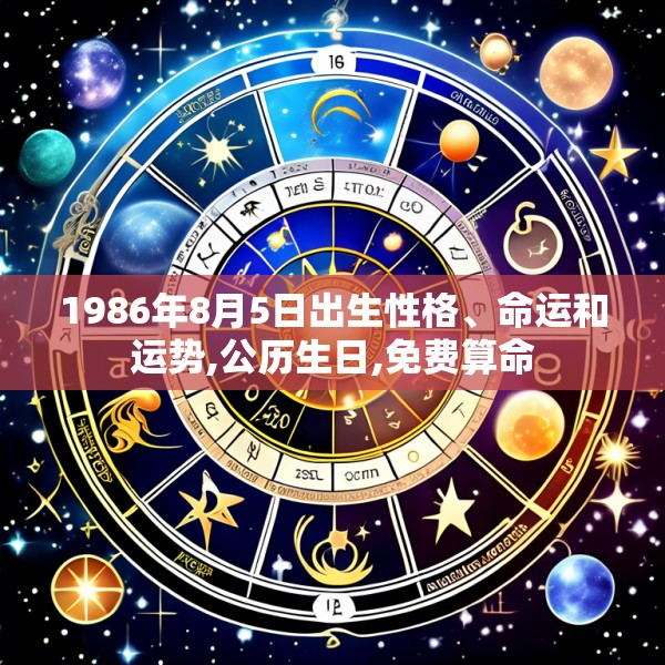 1986年8月5日出生性格、命运和运势,公历生日,免费算命
