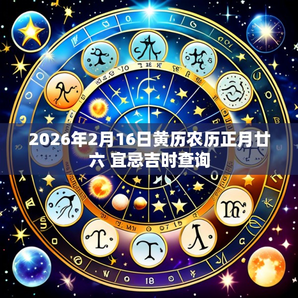 2026年2月16日黄历农历正月廿六 宜忌吉时查询