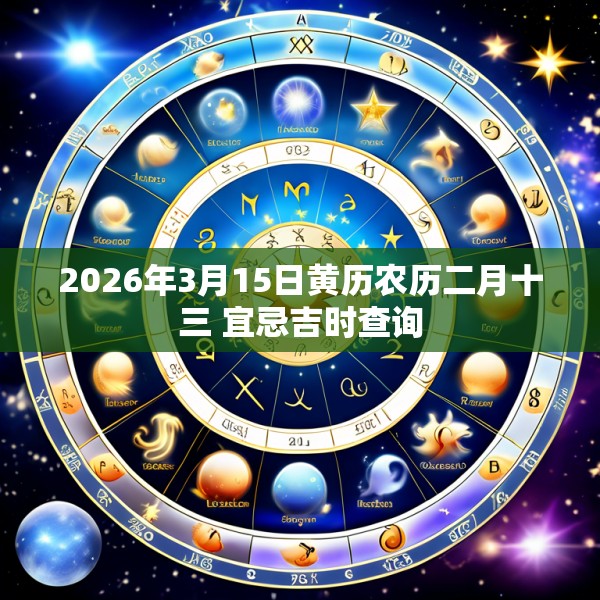 2026年3月15日黄历农历二月十三 宜忌吉时查询