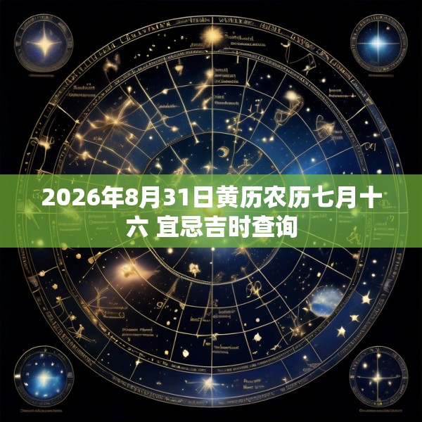 2026年8月31日黄历农历七月十六 宜忌吉时查询