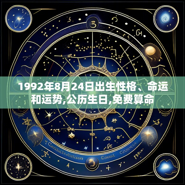 1992年8月24日出生性格、命运和运势,公历生日,免费算命