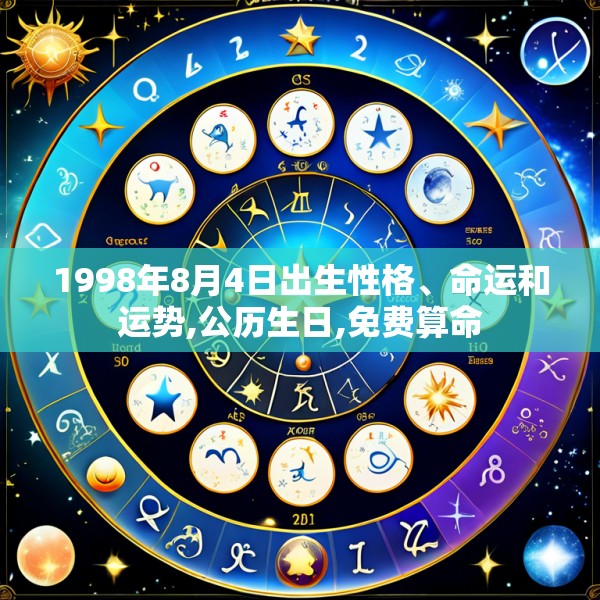 1998年8月4日出生性格、命运和运势,公历生日,免费算命