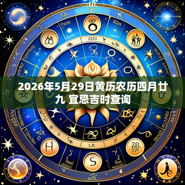 2026年5月29日黄历农历四月廿九 宜忌吉时查询