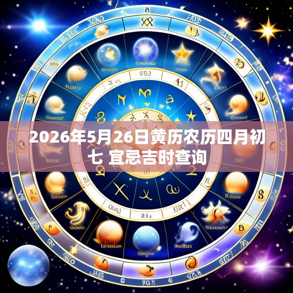 2026年5月26日黄历农历四月初七 宜忌吉时查询