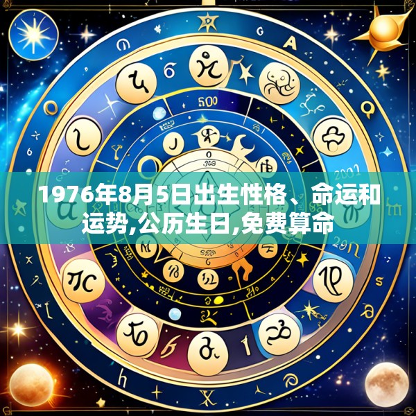 1976年8月5日出生性格、命运和运势,公历生日,免费算命