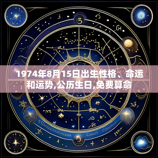 1974年8月15日出生性格、命运和运势,公历生日,免费算命