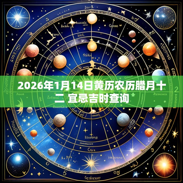 2026年1月14日黄历农历腊月十二 宜忌吉时查询