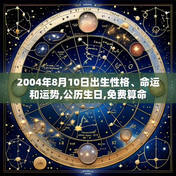 2004年8月10日出生性格、命运和运势,公历生日,免费算命