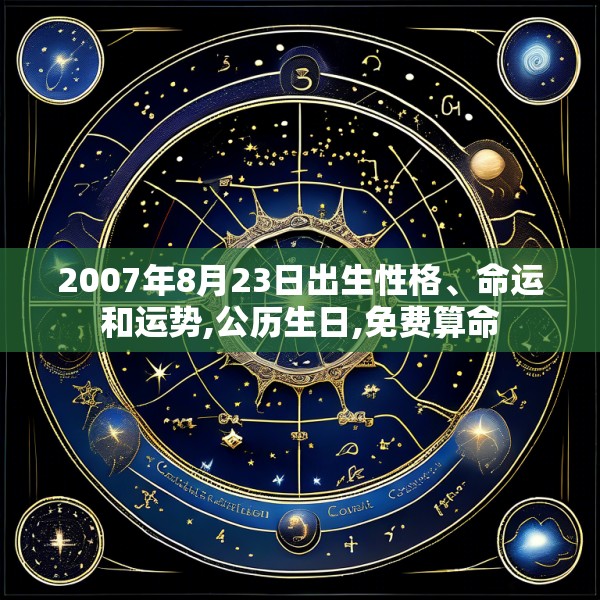 2007年8月23日出生性格、命运和运势,公历生日,免费算命