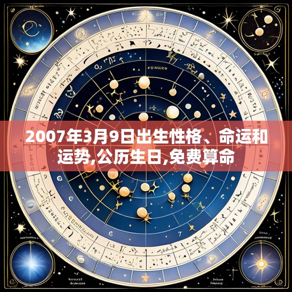 2007年3月9日出生性格、命运和运势,公历生日,免费算命