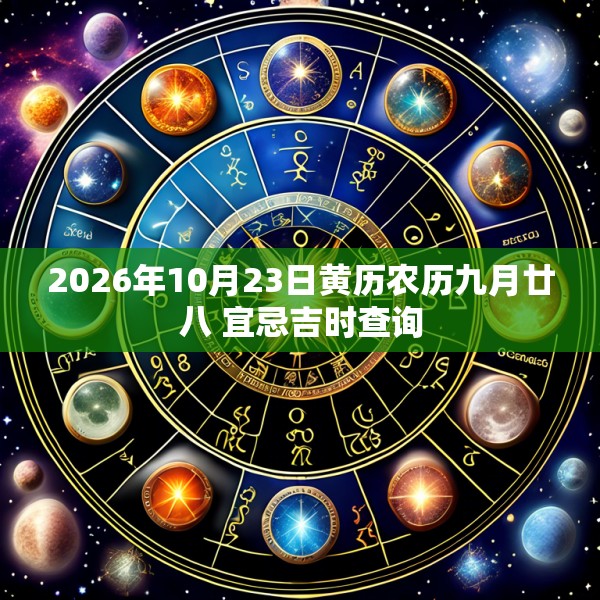 2026年10月23日黄历农历九月廿八 宜忌吉时查询