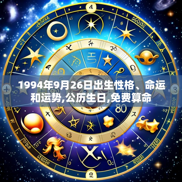 1994年9月26日出生性格、命运和运势,公历生日,免费算命