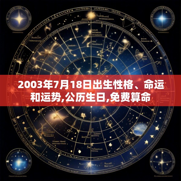 2003年7月18日出生性格、命运和运势,公历生日,免费算命