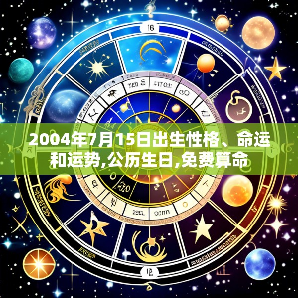 2004年7月15日出生性格、命运和运势,公历生日,免费算命