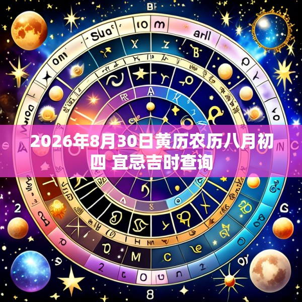 2026年8月30日黄历农历八月初四 宜忌吉时查询