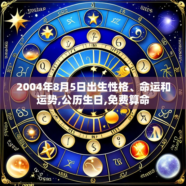 2004年8月5日出生性格、命运和运势,公历生日,免费算命