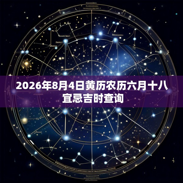 2026年8月4日黄历农历六月十八 宜忌吉时查询