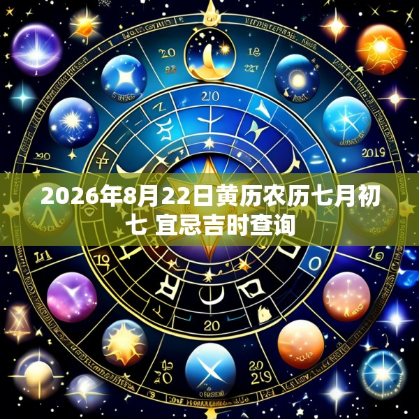 2026年8月22日黄历农历七月初七 宜忌吉时查询