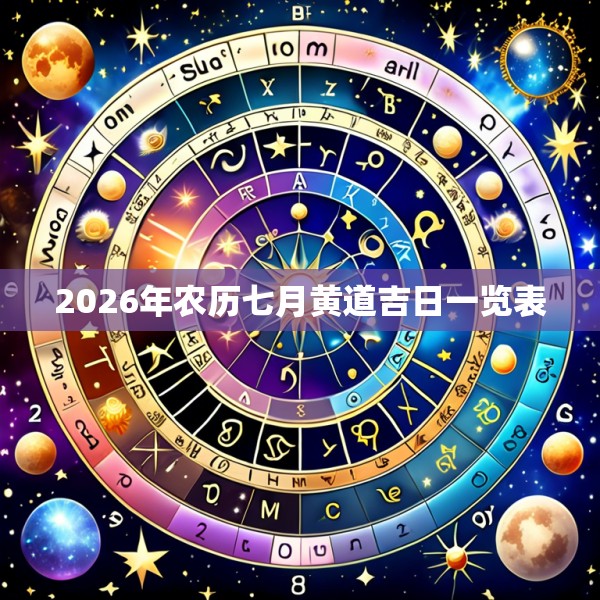 2026年农历七月黄道吉日一览表
