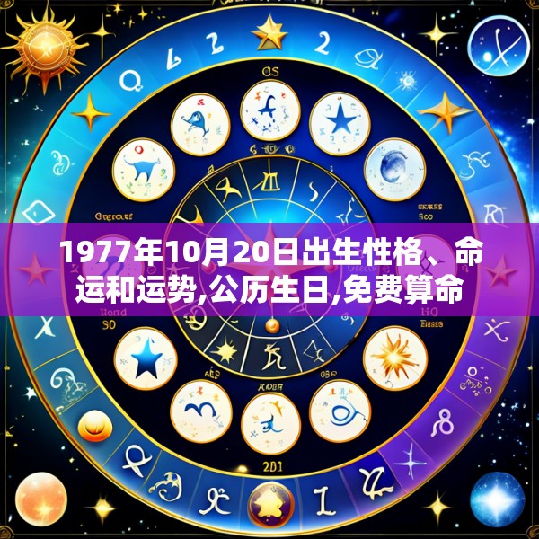 1977年10月20日出生性格、命运和运势,公历生日,免费算命